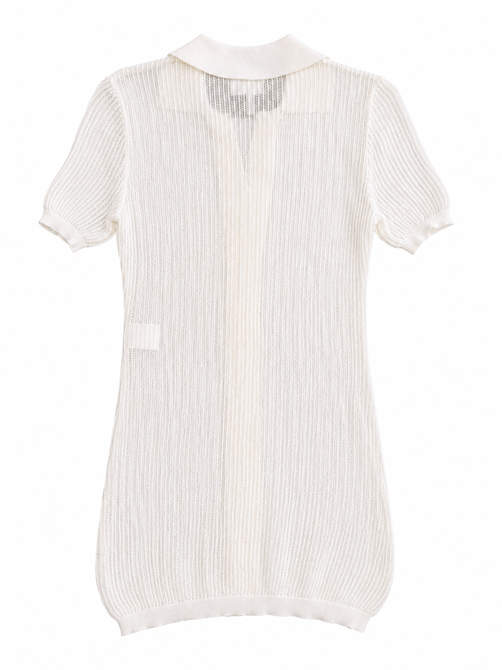 90s White Net Button-Down S/S Top