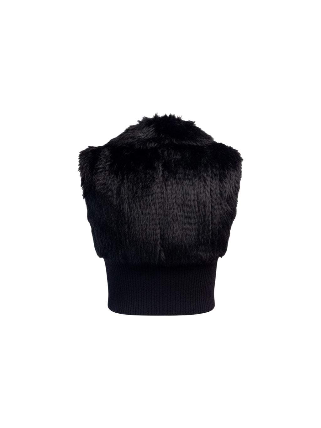 BLACK RABBIT FUR BUTTON UP VEST