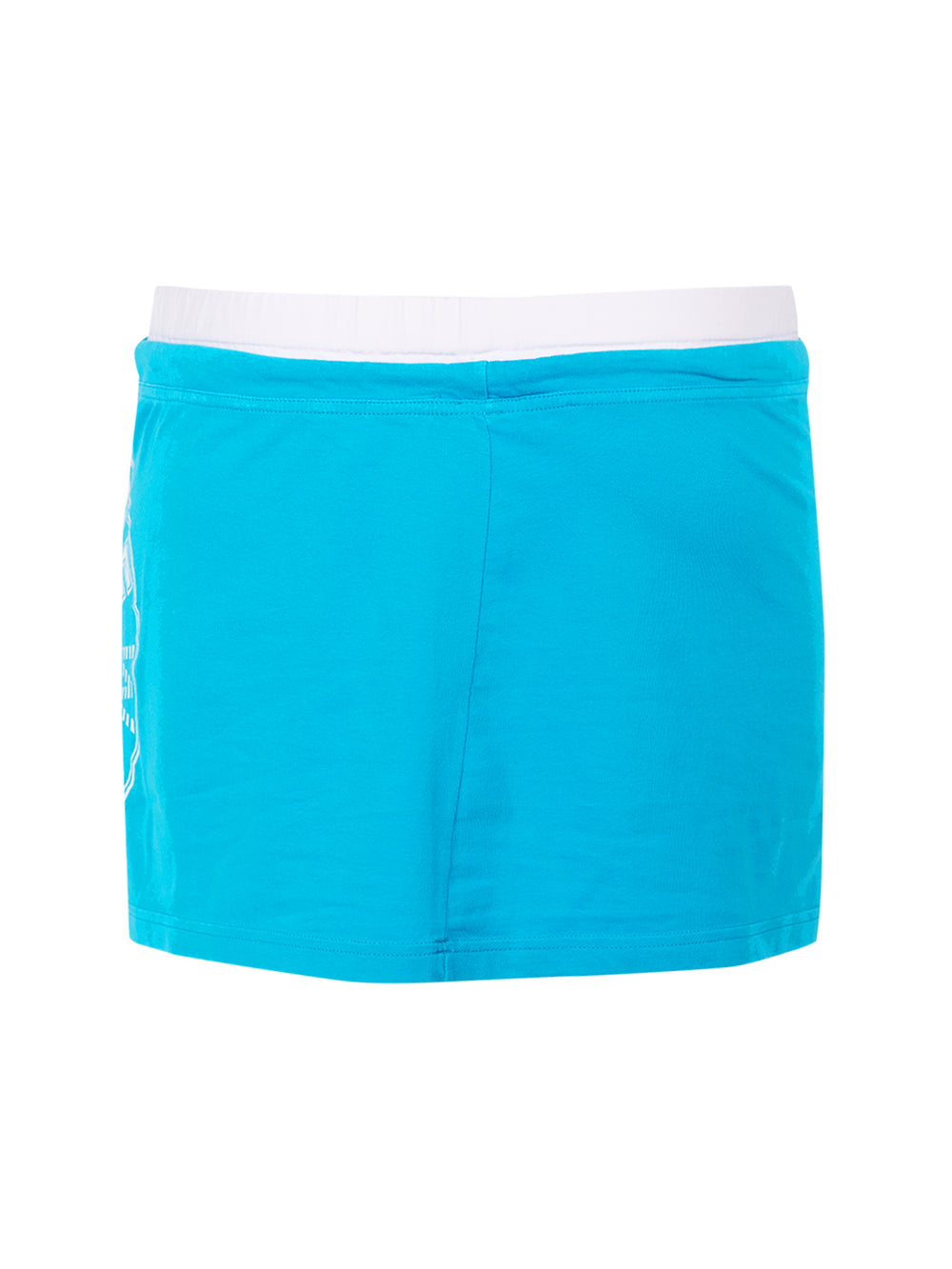 BLUE AND WHITE DRAWSTRING MINI SKIRT