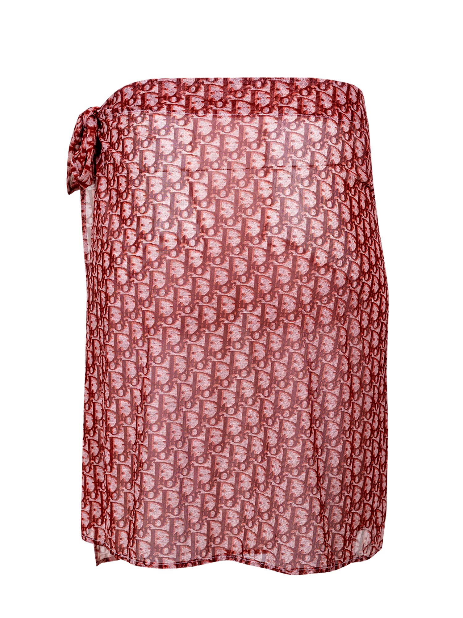 00S RED TROTTER MONOGRAM MESH WRAP AROUND COVER UP