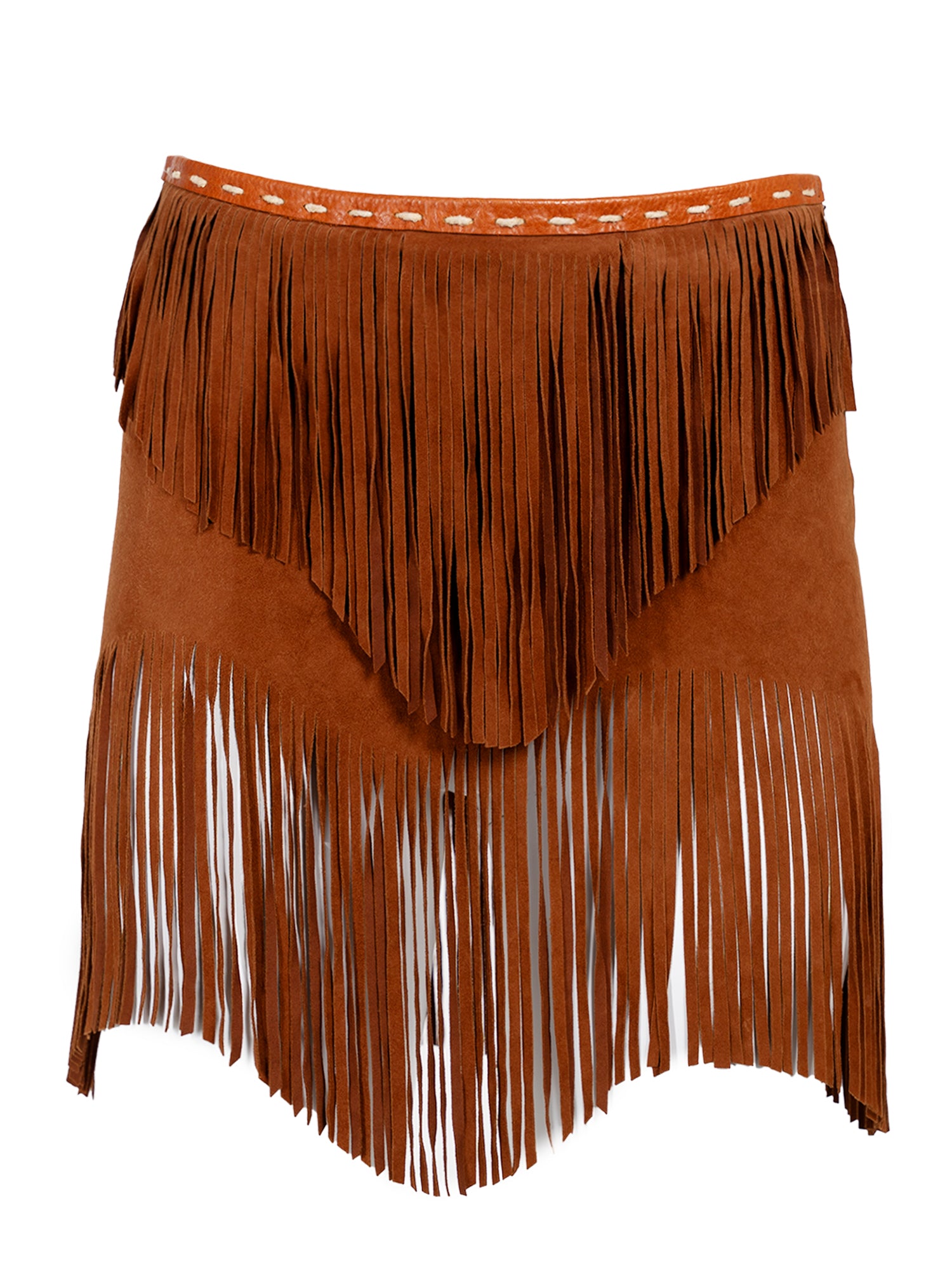 SS04 SUEDE AND GOATSKIN FRINGE MINI SKIRT