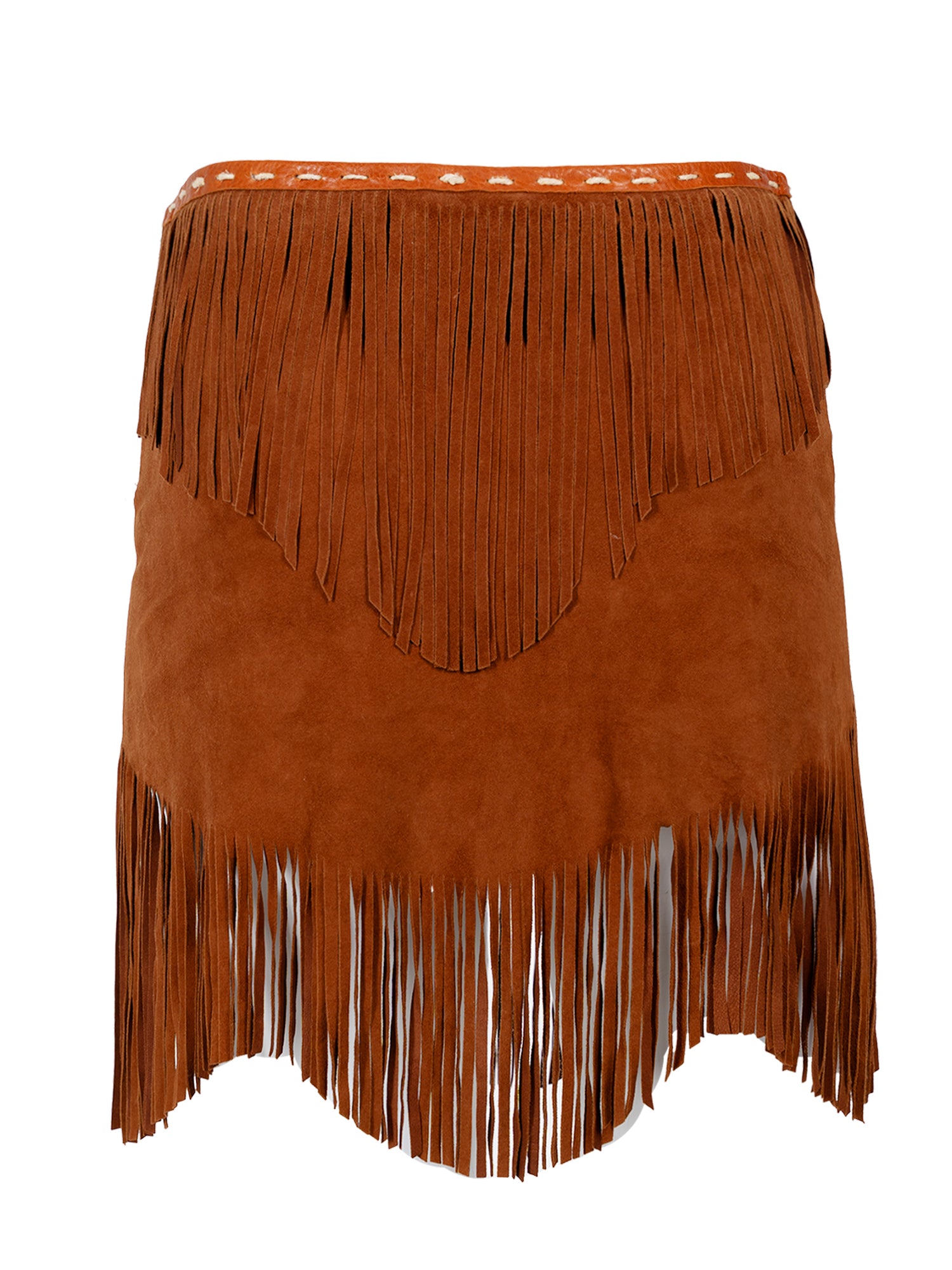 SS04 SUEDE AND GOATSKIN FRINGE MINI SKIRT