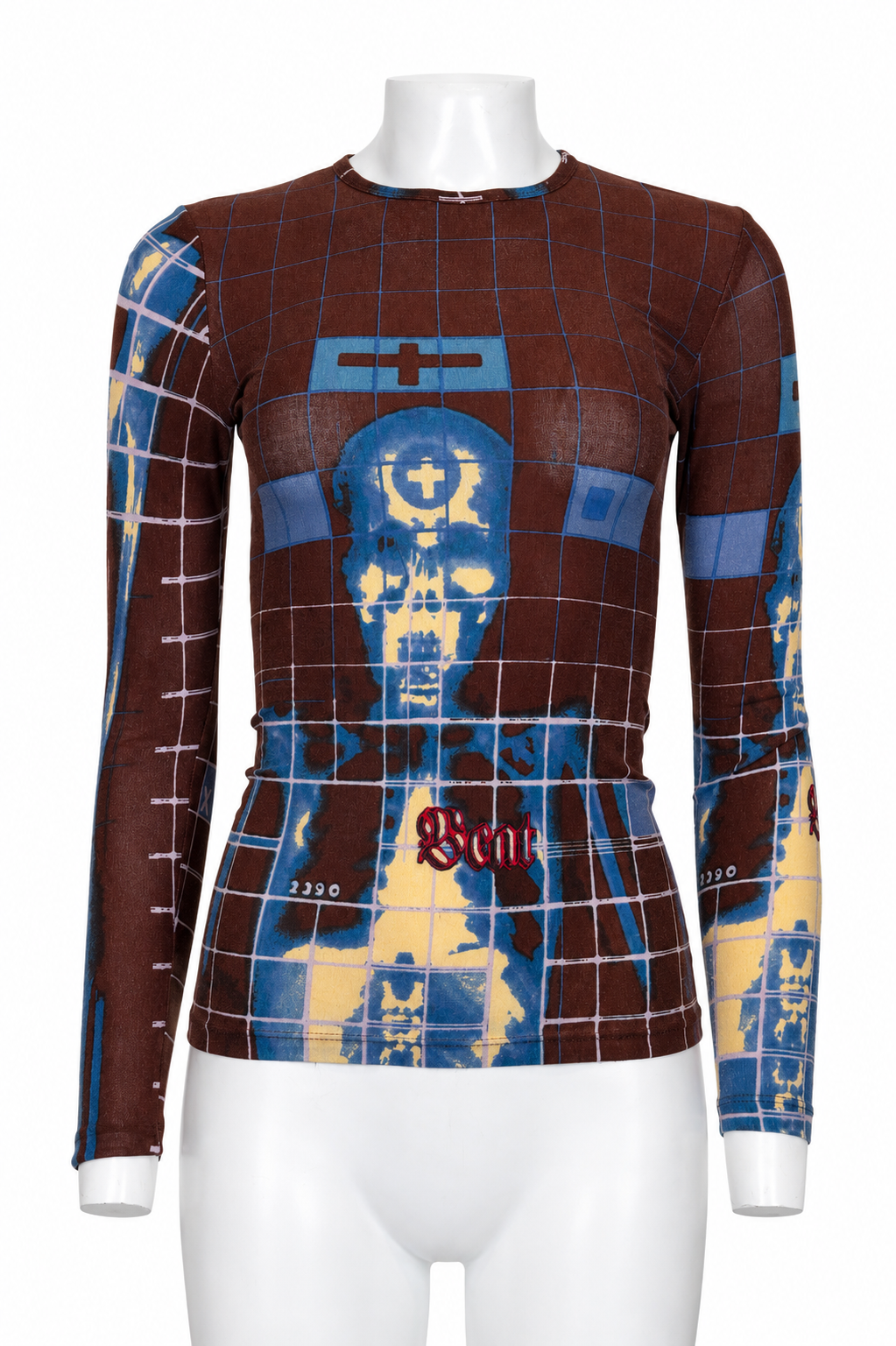 SS96 BROWN AND BLUE SKELETON X-RAY L/S