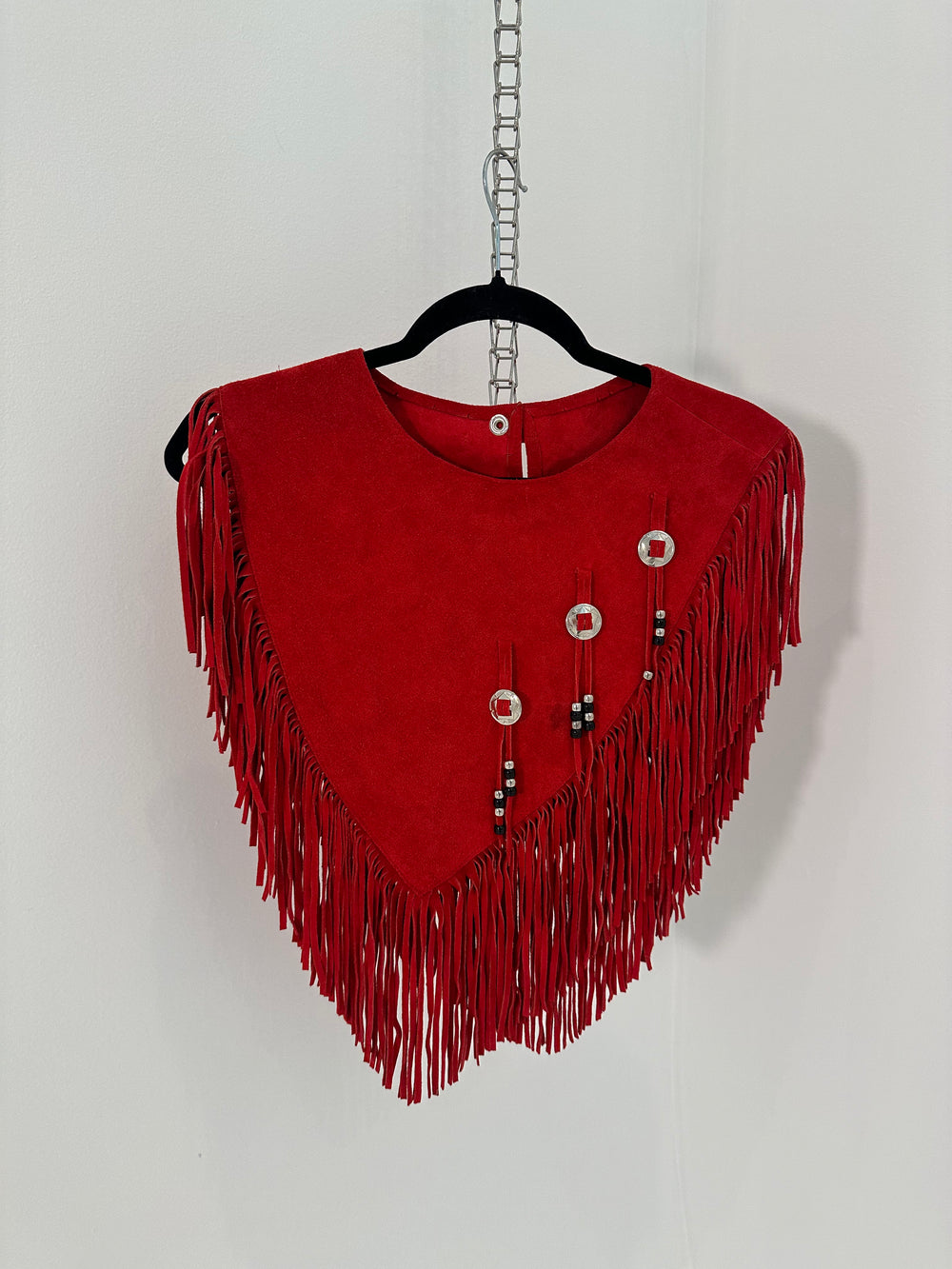 SUEDE FRINGE PONCHO